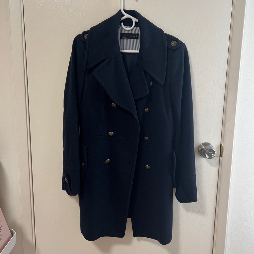Navy Zara wool coat - accepting all offers